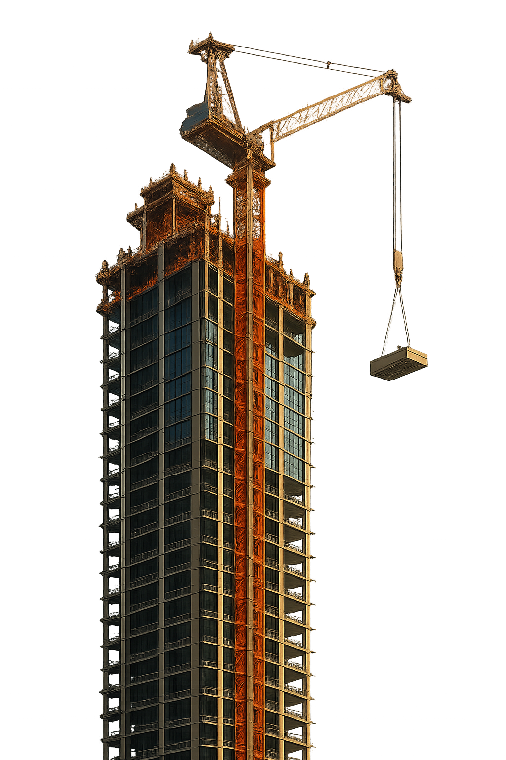 highrise tower construction with transparent background-1 highrise tower construction with transparent background-1