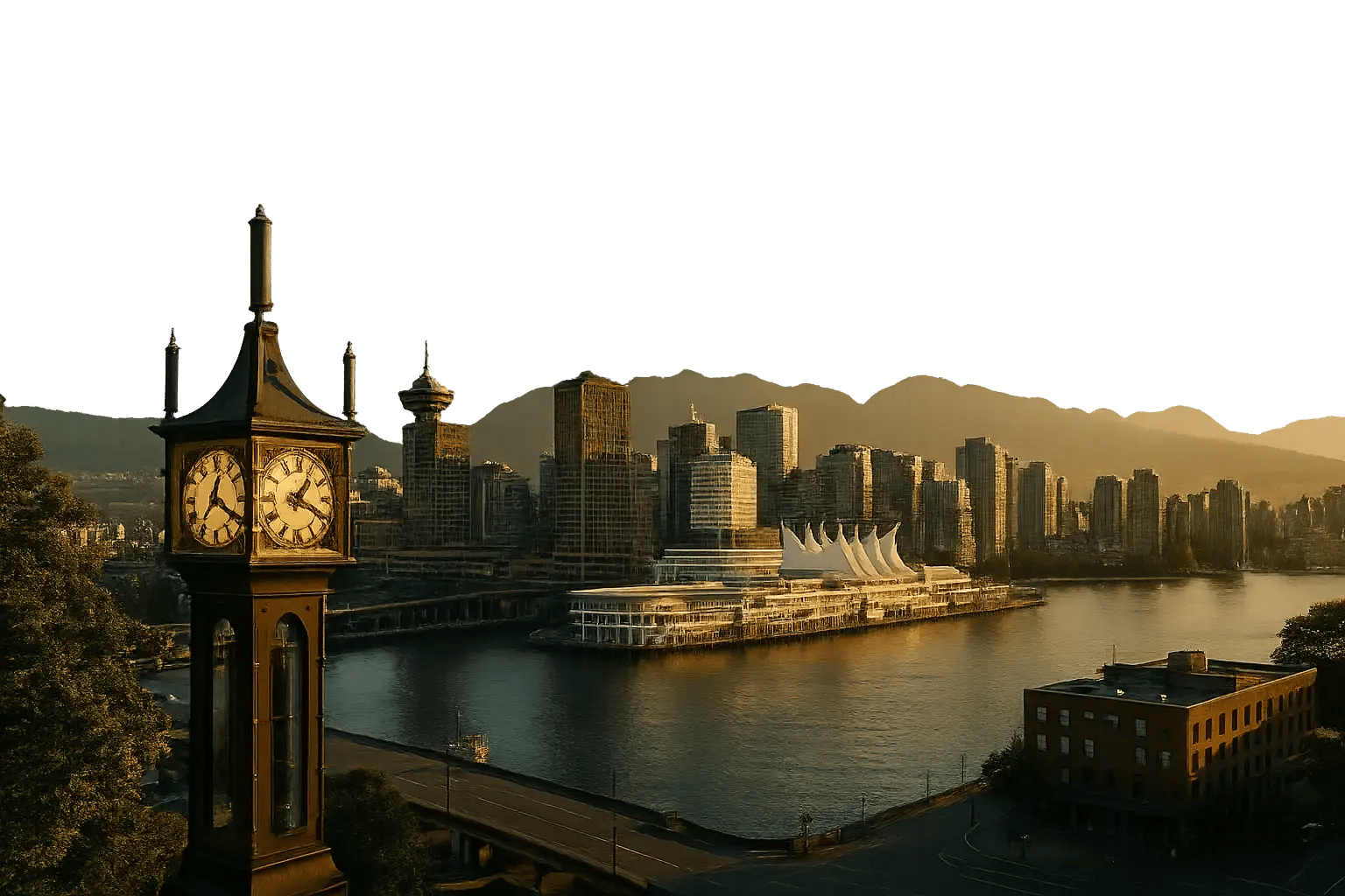 iconic vancouver bc with transparent background