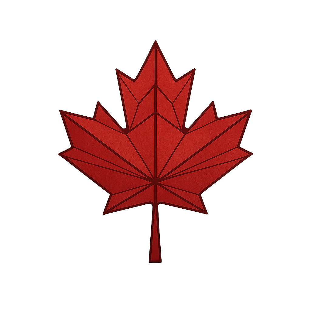 clear background Maple leaf flag signifying Canada make maple leaf red and shape inside like a survey prism make each point on leaf connect with a line to the centre of the leaf like a prism-1 clear background Maple leaf flag signifying Canada make maple leaf red and shape inside like a survey prism make each point on leaf connect with a line to the centre of the leaf like a prism-1